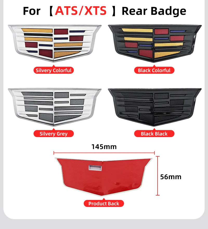1pcs 3D ABS Car Front Grille Center Emblem Badge Rear Trunk Sticker Accessories For Cadillac CT4 CT5 CT6 XT4 XT5 XT6 XTS ATS
