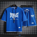 2026 Men's summer suit high quality round neck men's T-shirt 2 pieces shorts running quick dry leisure quick dry.