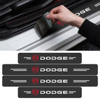 4Pcs Car Door Threshold Protector Sticker Emblem Decal Auto Accessories  For Dodge Durango Caliber Dakota Neon SXT Nitro Ram SRT
