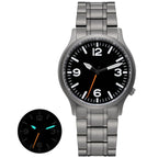 BERNY Full Titanium Watches for Men Super Luminous Sapphire Sports Field Quartz Men's Watch VH31 Wristwatch 5ATM Easy Read