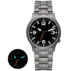 BERNY Full Titanium Watches for Men Super Luminous Sapphire Sports Field Quartz Men's Watch VH31 Wristwatch 5ATM Easy Read