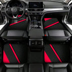2pcs/4pcs Black and Red Cool Printed Car Floor Mats Suitable for Trucks, Sedans, SUVs, and Other Vehicle Models