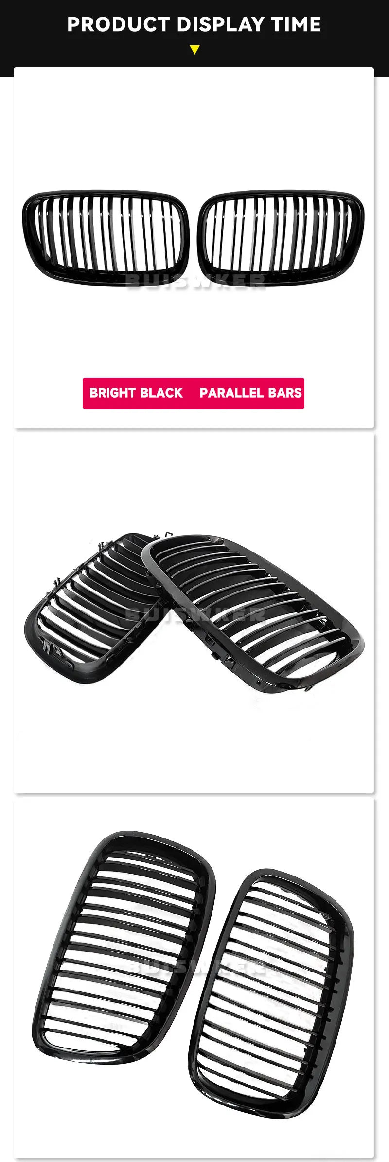 1 Pair Front GrillesFor BMW X5/X6 E70 E71 2008-2014 Gloss Matte Black Kidney Grill Carbon Fiber Replacement Front Bumper Grilles