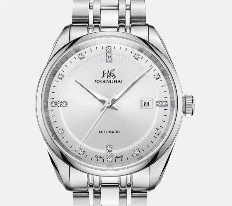 Shanghai Watch Calendar Mechanical Men's Watches 40mm Automatic Watches 316L Stainless Steel 50M Waterproof reloj hombre SH3007