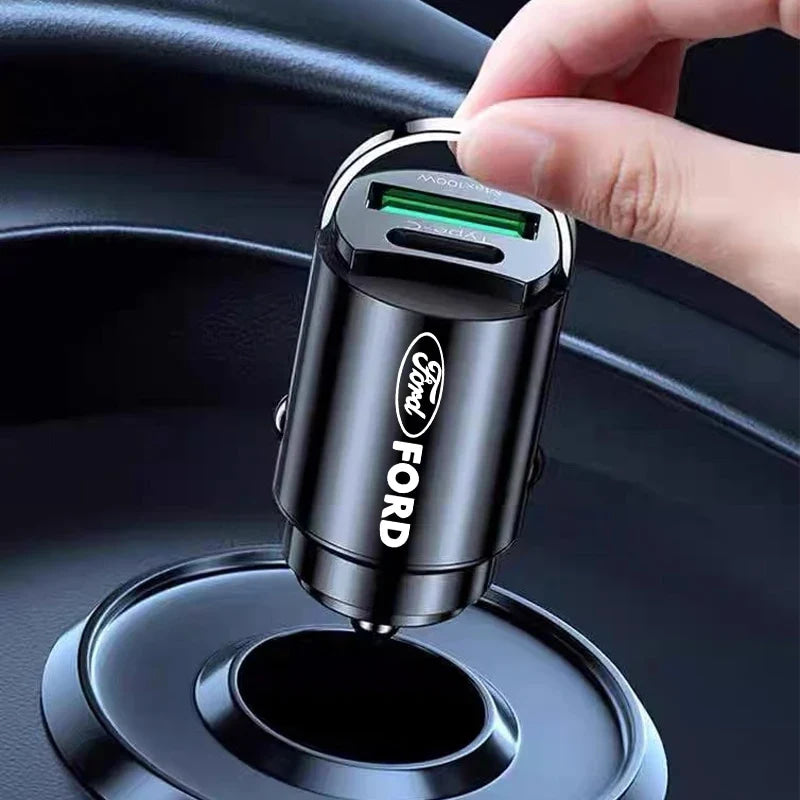 100W Car Charger Lighter PD Fast Charging Mini Car Phone Charger For Ford Escape Kuga Mondeo Ecosport Fiesta Focus 2 3 MK1 MK2