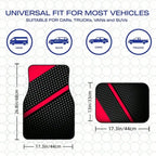 2pcs/4pcs Black and Red Cool Printed Car Floor Mats Suitable for Trucks, Sedans, SUVs, and Other Vehicle Models