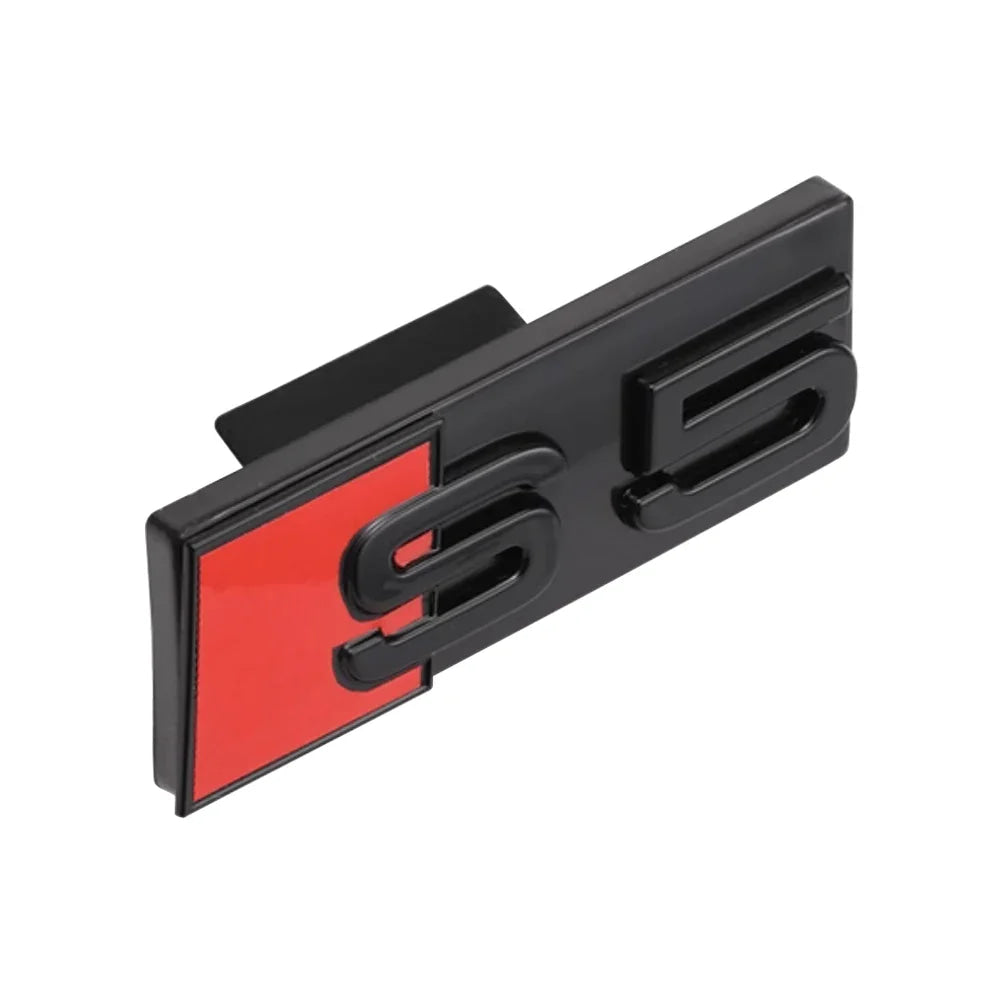 1pc ABS For Audi S4 S3 S5 S6 S7 S8 Letters Car Front Grille Hood Badge Emblem Logo Stickers Auto Exterior Decoration Accessories