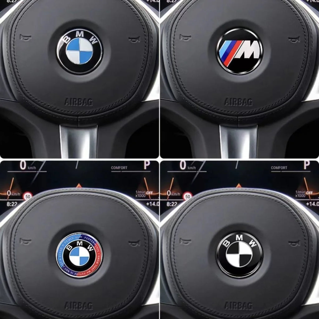 45MM Car Steering Wheel Badges Emblem Sticker For BMW M E46 E90 E60 F30 F10 E39 E36 E87 F20 E90 E70 M3 M5 M6 G20 G30 E93 Z3 50th