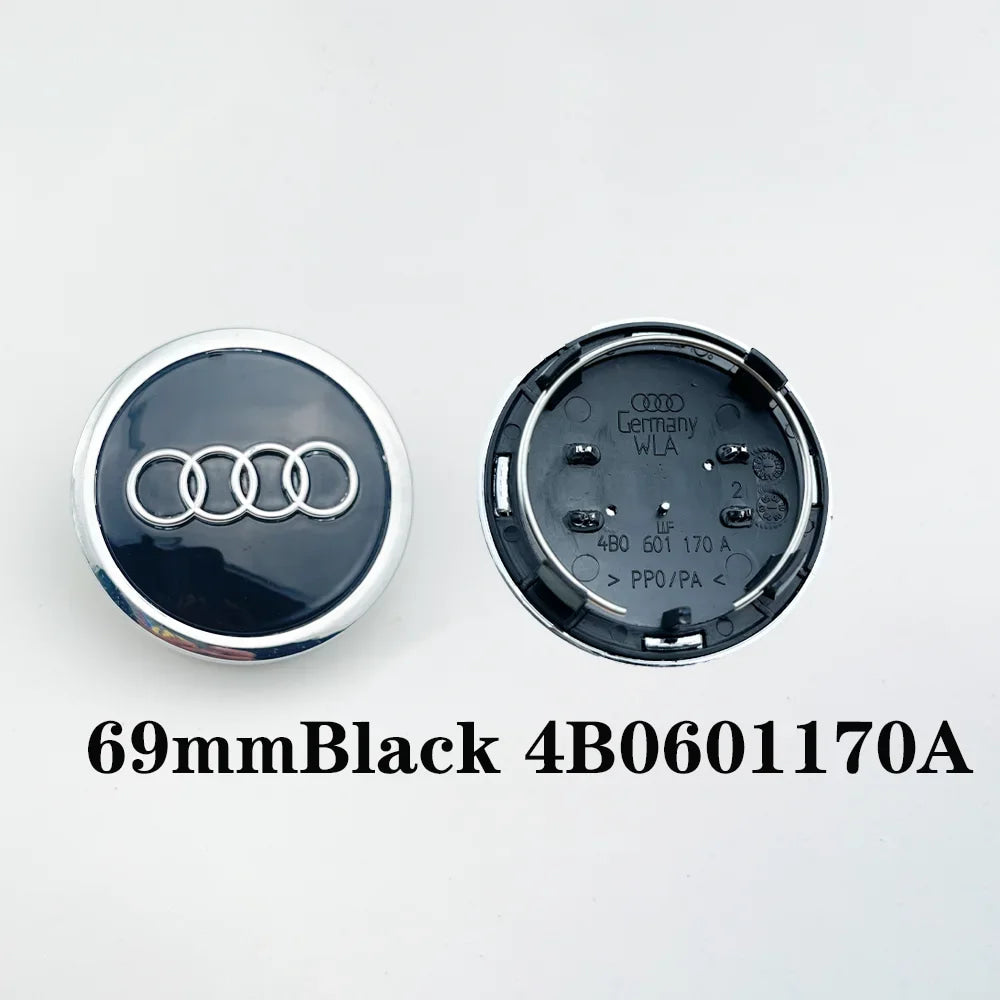 4Pcs Cap Hub Covers Badge Car Styling Wheel Center for Audi A1 A3 A4 A5 A6 A7 A8 Q1 Q2  Q3 Q5 Q7 S1 S3 S4 S6 Accessories