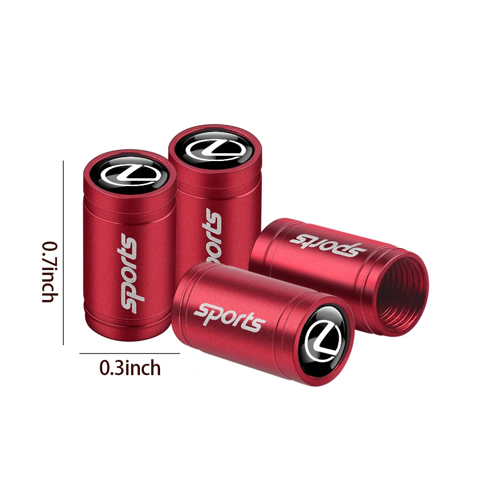 4Pcs Car Wheel Tire Air Valve Caps Stem Covers Exterior Accessories For Lexus LS LC IS350 ES300h ES300 IS250 IS220d NX350h RX LX