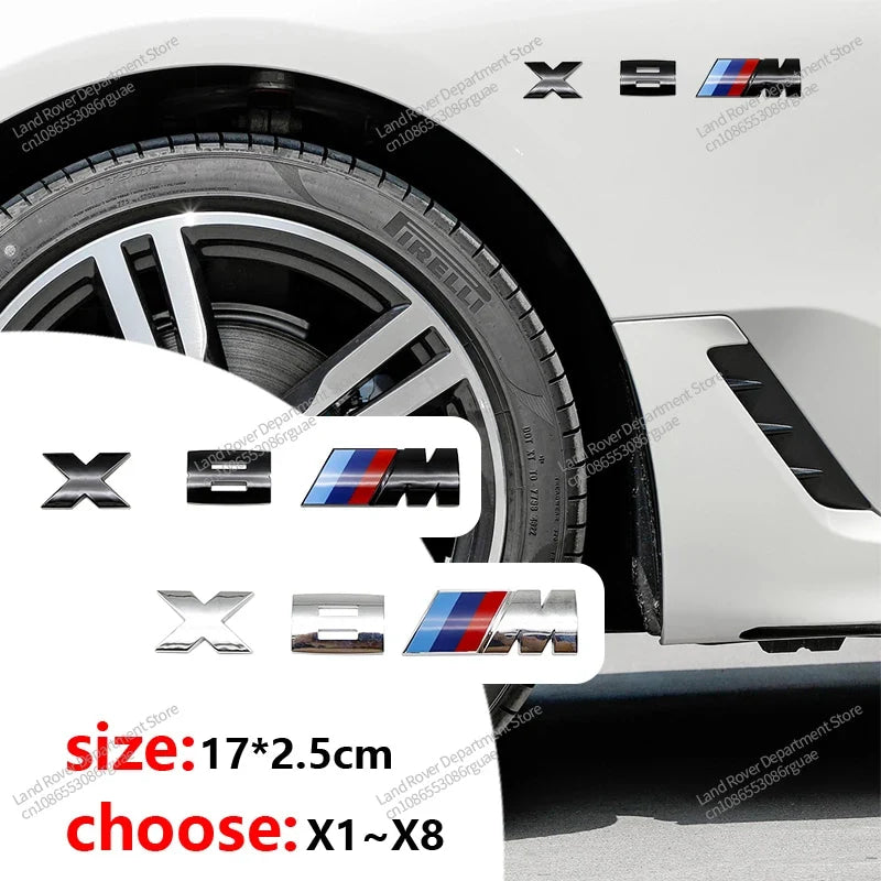 3D ABS For BMW M Logo X1 X2 X3 X4 X5 X6 X7 E84 E83 F39 F48 G01 Car Letter Rear Trunk Bumper Emblem Sticker Decal Badge Styling