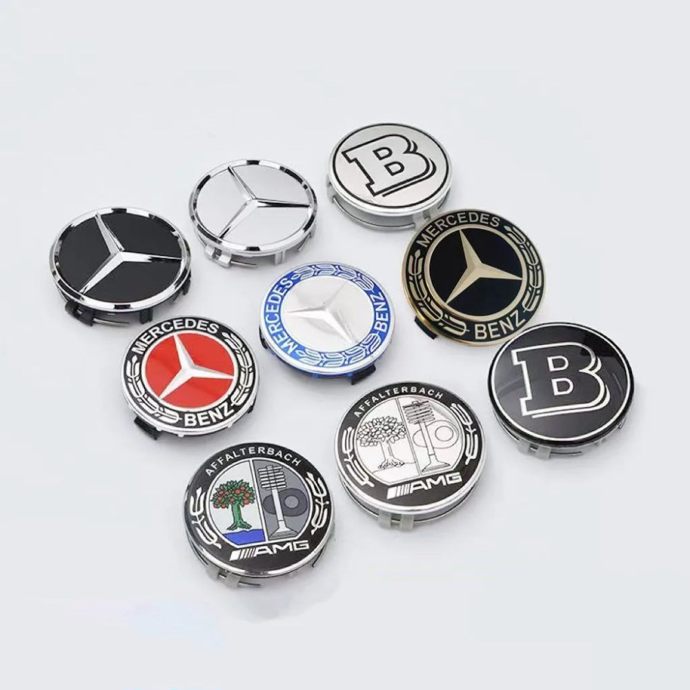 4PCS 75mm Metal Emblem Car Wheel Center Hub Cap Cover Badge For Mercedes Benz AMG GLK GLE GLC W203 W206 W220 W205 W211 W212 201