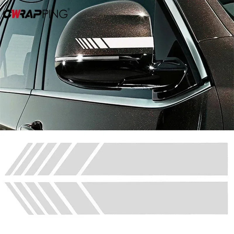 Pegatinas de rayas para espejo retrovisor de coche, calcomanías de vinilo reflectantes, decoración de moda, pegatina impermeable, accesorios exteriores
