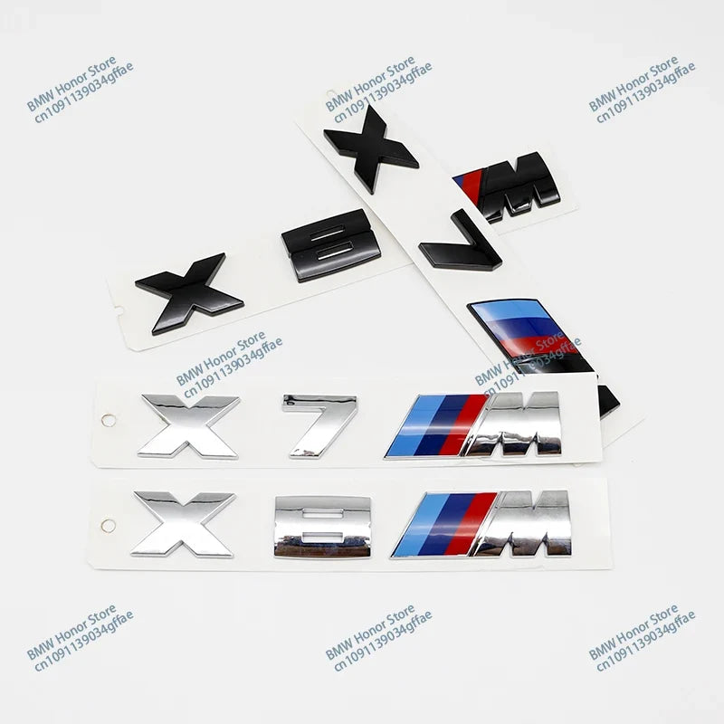 3D ABS For BMW M Logo X1 X2 X3 X4 X5 X6 X7 E84 E83 F39 F48 G01 Car Letter Rear Trunk Bumper Emblem Sticker Decal Badge Styling