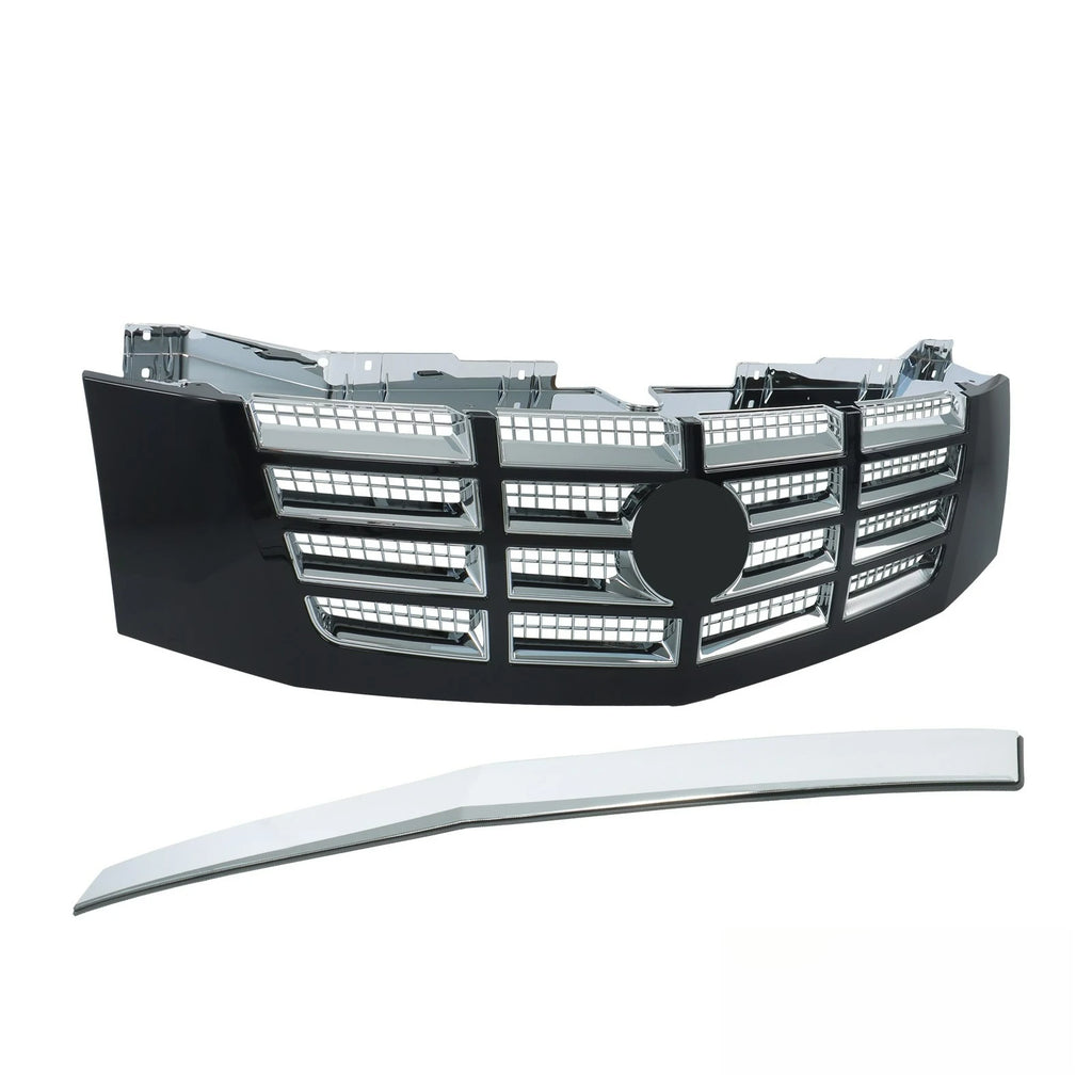 Complete Chrome Front Grille & Upper Trim Suit For Cadillac Escalade ESV 07-2014