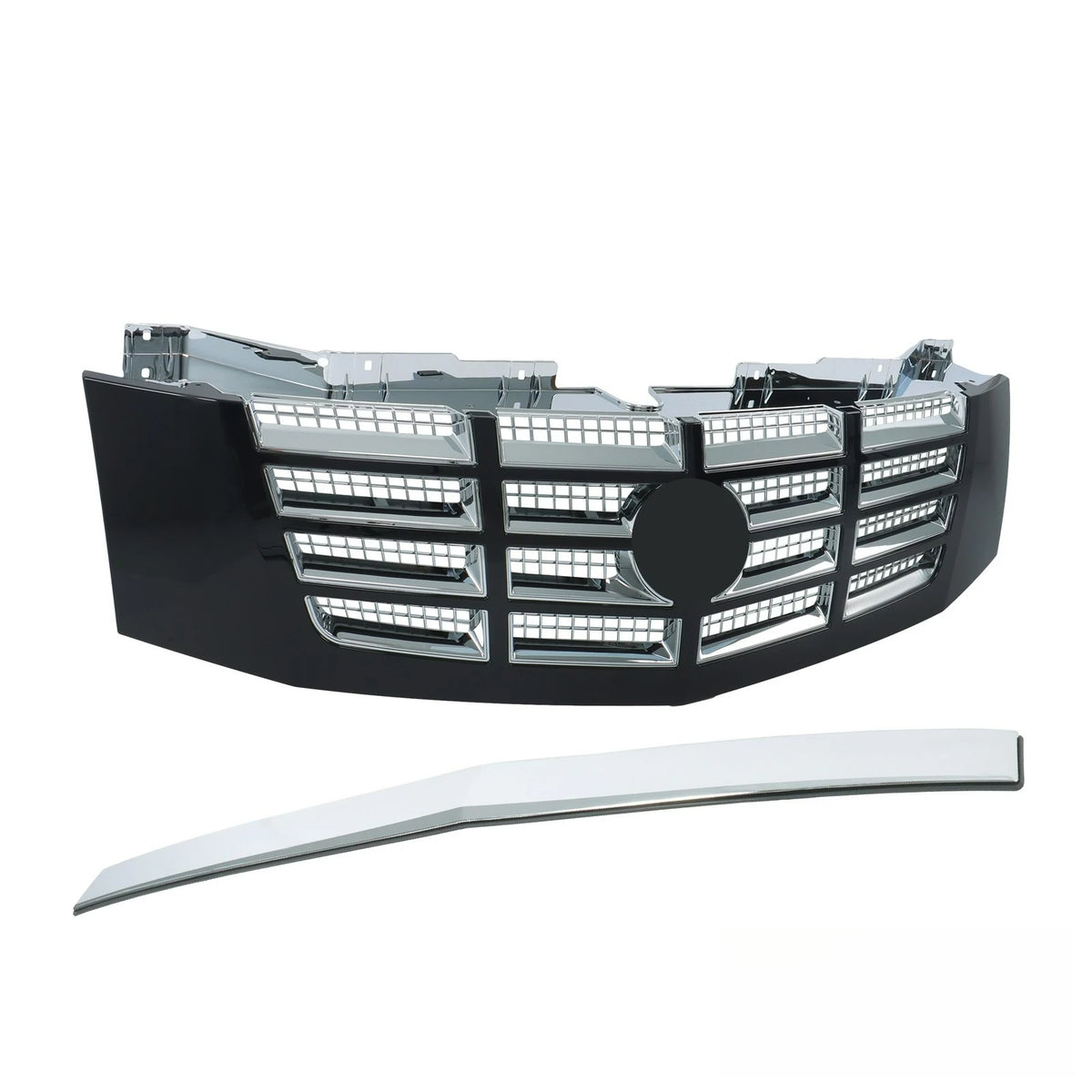 Complete Chrome Front Grille & Upper Trim Suit For Cadillac Escalade ESV 07-2014