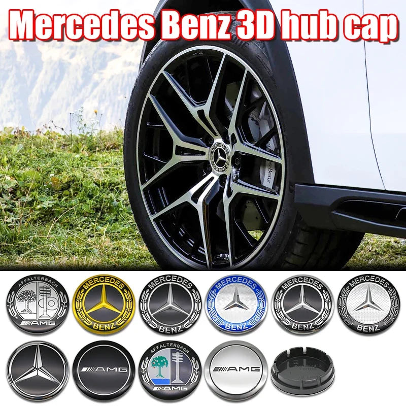 4pcs 56mm 75mm Car Wheel Center Hub Caps Cover Auto Accessories Mercedes Benz Amg C180 C200 C260 W108 W124 W126 W140 W168 W176