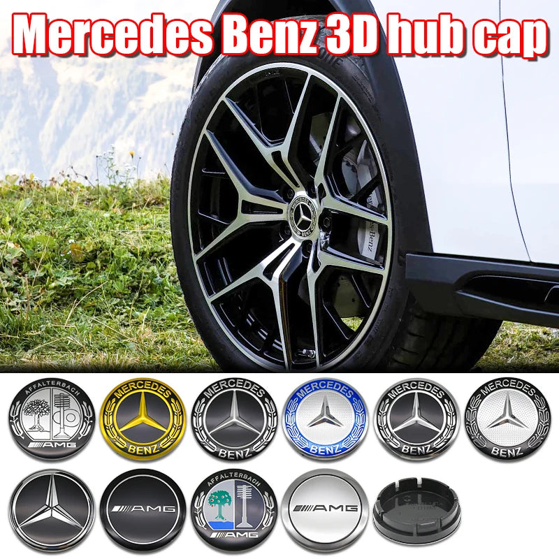 4pcs 56mm 75mm Car Wheel Center Hub Caps Cover Auto Accessories Mercedes Benz Amg C180 C200 C260 W108 W124 W126 W140 W168 W176