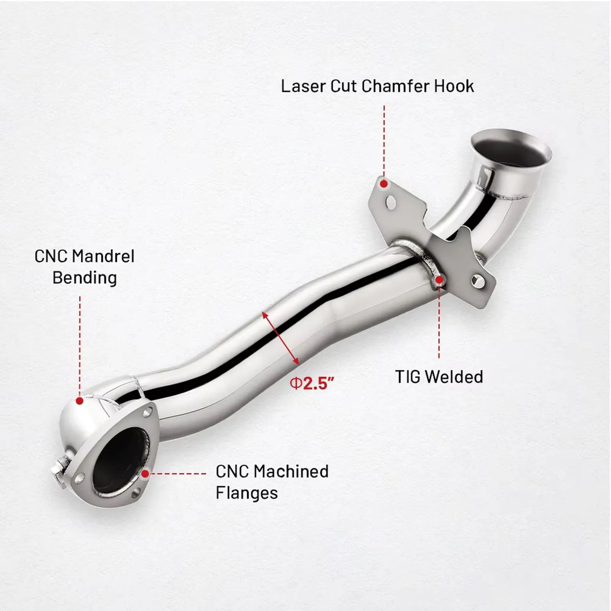 Racing Car 2.5" Catless Downpipe For Mini Cooper R55 Clubman R56/R57/R58/R59 R60 Countryman R61 1.6L 07-16