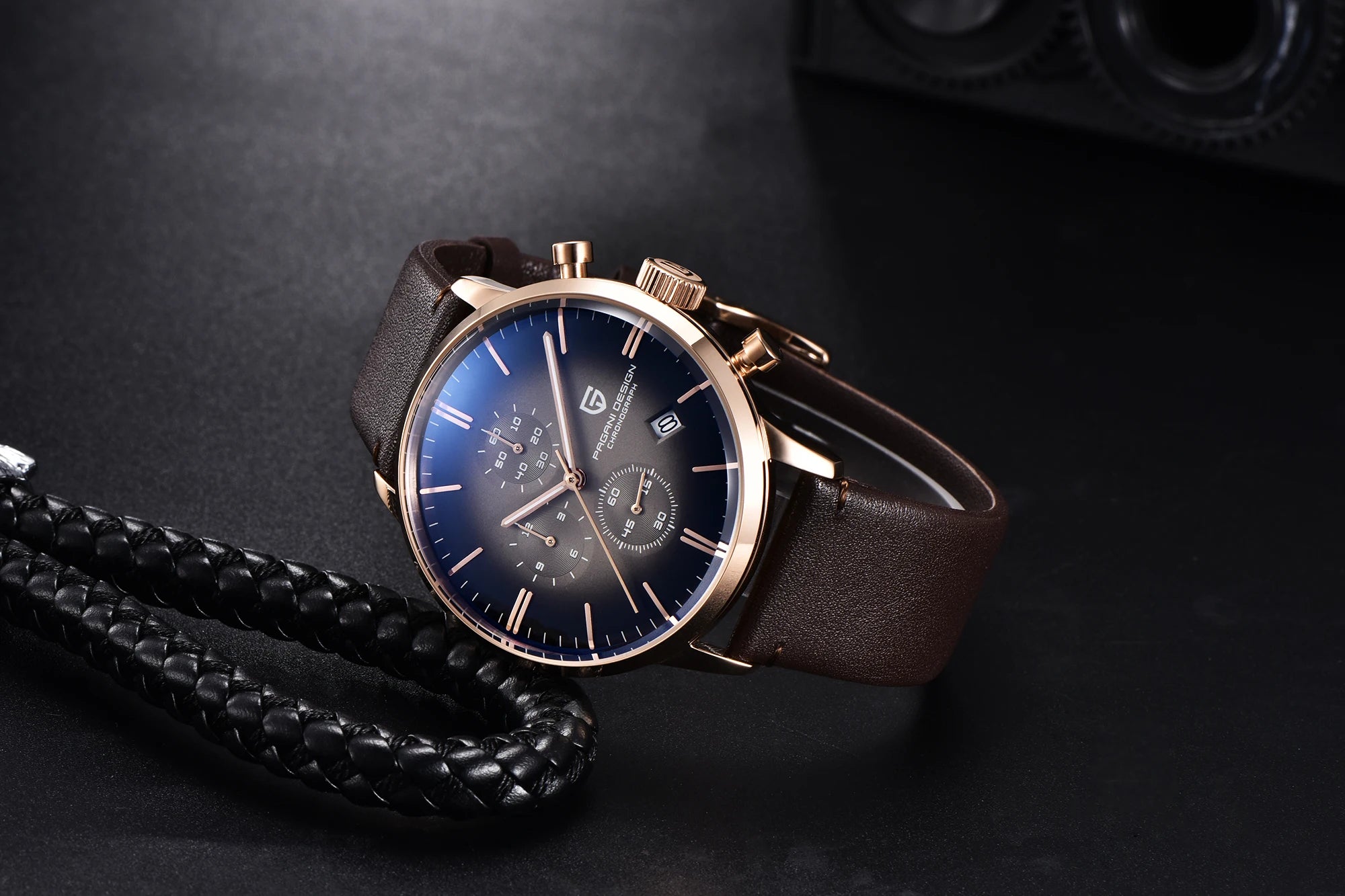 Pagani Design Fashion Luxury Men's Quartz Chronograph Watch Japan VK67 Movement Leather Strap Large Calendar PD-2720K reloj