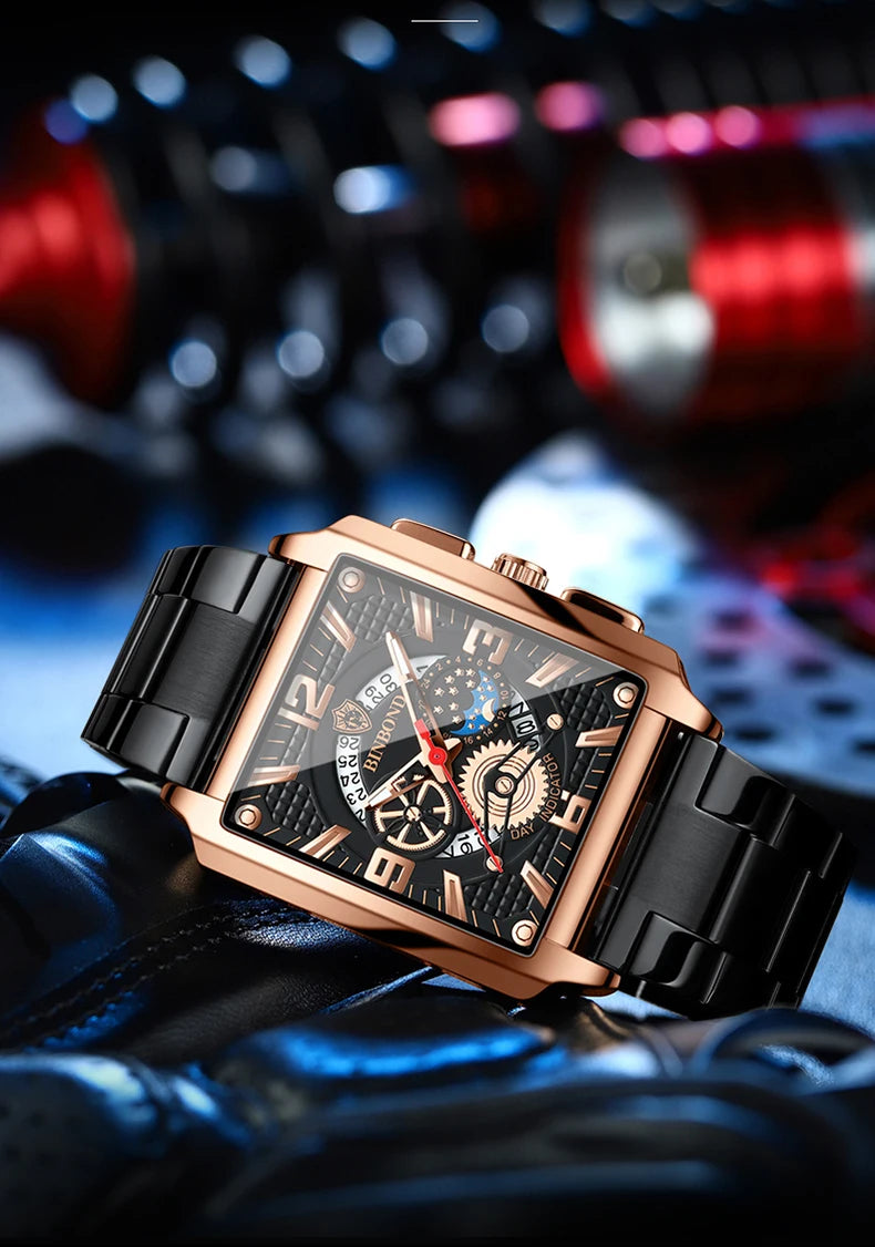 BINBOND Luxury quartz wristwatches luminous waterproof auto date chronograph men's watch business sport fashion casual reloj