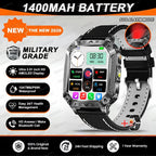 2026 TANK New 1400mAh Military GPS Smart Watch Men 2.01" AMOLED Screen 10ATM Waterproof Clock SOS Call Flashlight Smartwatch iOS
