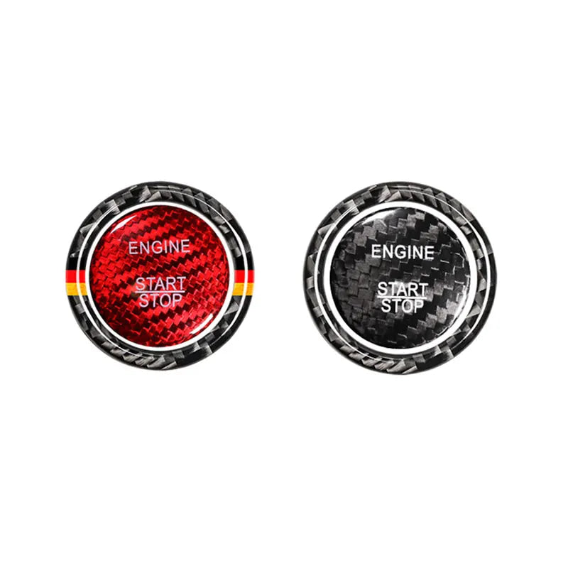 BETTERHUMZ Carbon Fiber For Mercedes Benz W204 W205 W212 C E Class Car Engine Start Stop Button Trim Ring Sticker Accessories