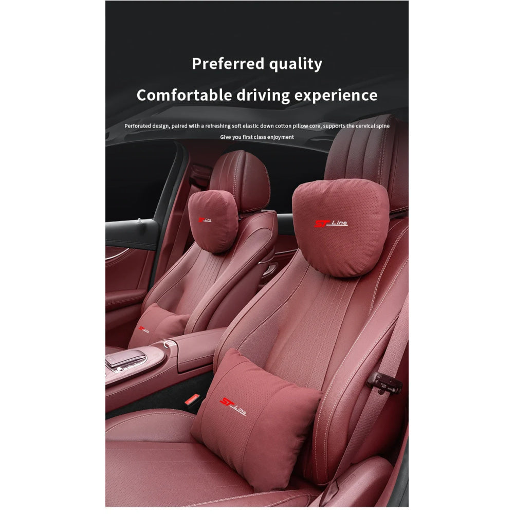 For Ford STline Focus Mondeo Explorer Edge Fiesta Fusion Kuga Escape Auto Headrest Neck Support Lumbar Cushion Soft Neck Pillow