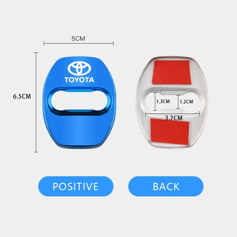 4PCS Car Door Lock Cover Stainless Steel Protection Accessories For Toyota Hilux Scion CHR Rav4 Tacoma Raize Fortuner Prado Voxy