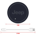 2Pcs LED Car Luminous Water Cup Pad Atmosphere Light Auto Accessories For Jeep Wrangler Renegade Compass Gladiator Cherokee Patr