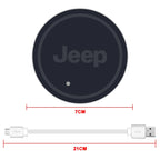 2Pcs LED Car Luminous Water Cup Pad Atmosphere Light Auto Accessories For Jeep Wrangler Renegade Compass Gladiator Cherokee Patr