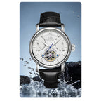 Shanghai Watch Skeletonized Flywheel Men's Mechanical Watch 42mm Automatic Watches Retrograde Calendar Sapphire Wristwatch S8924