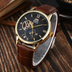 Mechanical Unisex Automatic World Time Full Function Leather Strap Water Resistant Shockproof Star Orient Series
