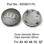 Audi 4pcs 60mm 61mm 68mm 69mm 123mm Car Styling Wheel Center Cap Hub Covers Badge for Audi A3 A4 A5 A6 A7 A8 S4 S6 Sticker