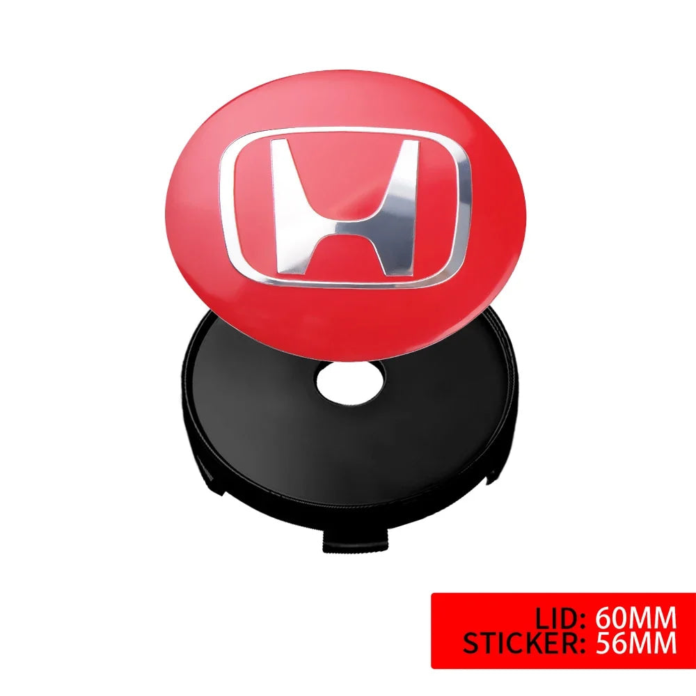 4pcs 56/58/60/69mm Car Wheel Center Hub Caps Accessories For Honda Type R Type S VTEC DOHC Modulo Vezel Legend Si RR Insight