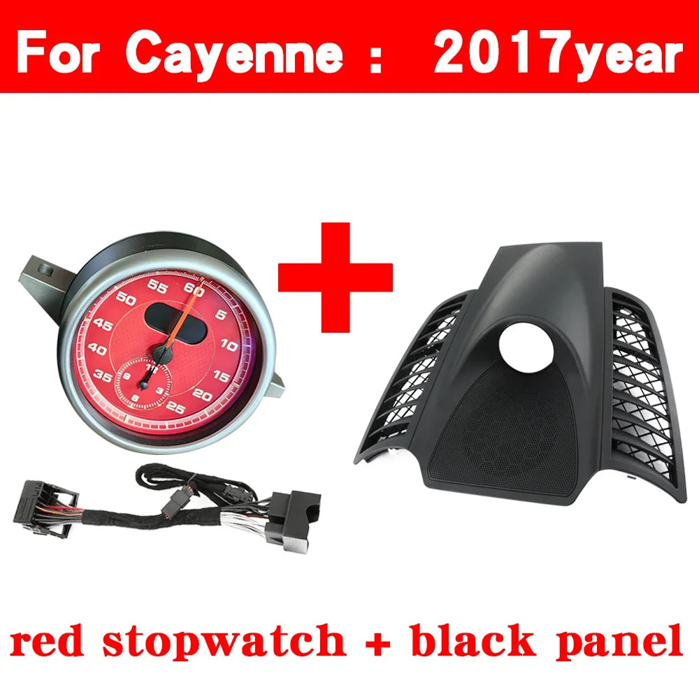 Car Stopwatch Panel Cover For Porsche Cayenne 958 chrono watch Interior Center Dashboard Clock Compass Modification Accessories