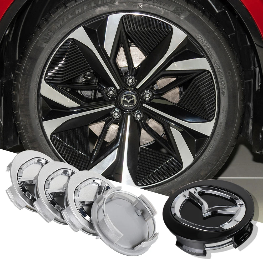 4PCS 56mm Wheel Center Cap Logo Hubcap Emblem Badge Accessories For Mazda skyactiv Axela Atenza M6 M3 Speed Ms CX-3 CX-5 CX7 CX9