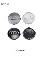 For Audi 4pcs 60mm Car Styling Audi Wheel Center Cap Emblem Hub Covers Badge For Audi B5 B6 B7 B8 B9 D3 Q3 Q5 Q7 TT A1 A3 A4 A5