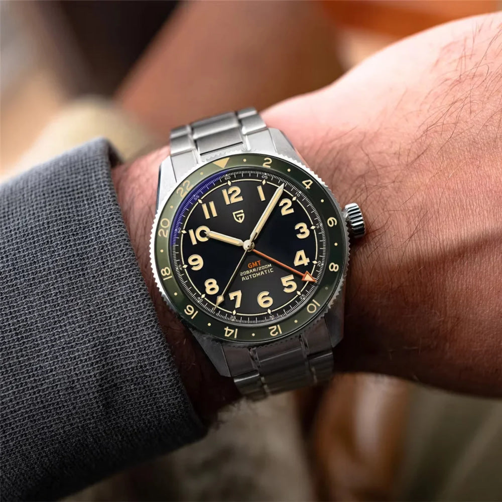 PAGANI DESIGN PD1784 Men’s GMT Automatic Mechanical Watch DG5833 Stainless Steel Sapphire Crystal Waterproof Local Delivery