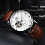 Orient Double Lion Watch Japanese Fully Automatic Mechanical Watch Hollowed Out Business Men's Watch Leather Strap