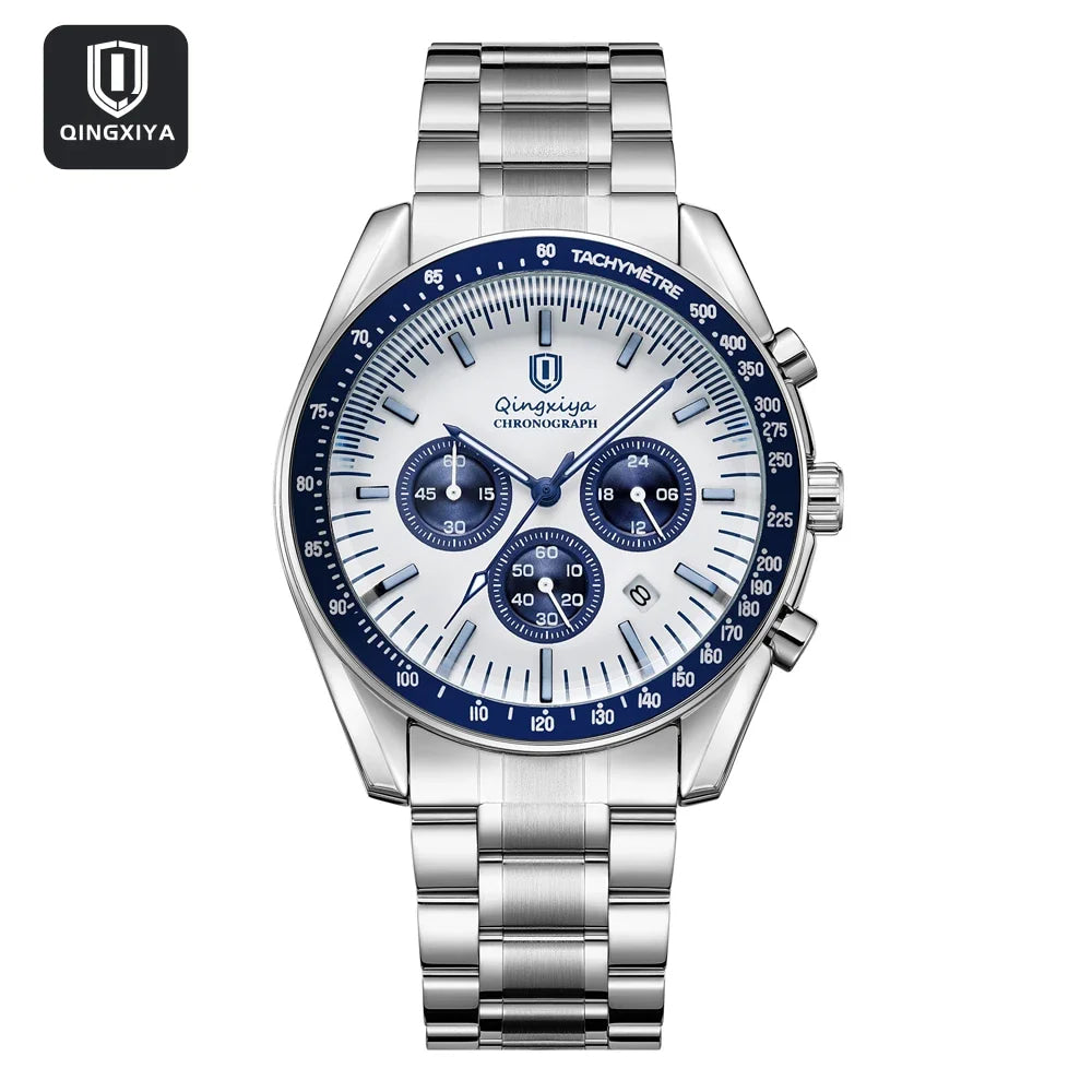 New Men Watch Calendar Business Quartz Watches Mens Top Brand Luxury Sport Waterproof Luminous Stainless Steel Man Wristwatches