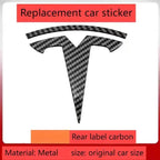 metal For Tesla- Car Front Emblem Rear Trunk Emblem Suitable for Model 3 Mode Y logo replacement rear and rear logos blackening