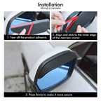 2/4Pcs Carbon Fiber Car Rearview Mirror Rain Shield Eyebrow Flexible Rearview Mirror Rain Shield Protector Eyebrow Rain Cover