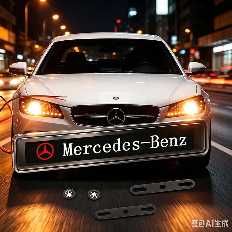 1Pcs Car Front Grille Sticker Badge Head Grill Emblem LED Light Stickers For Mercedes Benz GLA CLA GLK GLE CLS ML GL A B C E