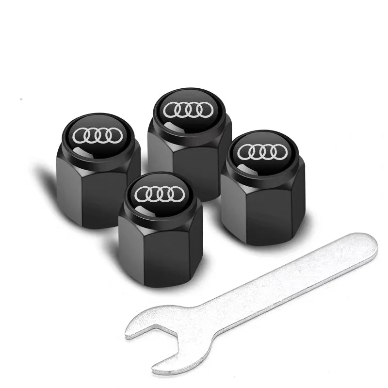 4Pcs Car Styling 3D Aluminum Metal Car Wheel Tire Air Valve Caps Cover For Audi A3 A4 b6 b8 b7 A6 A8 S Line S3 S4 S6 Q3 Q5 Q7 Q8