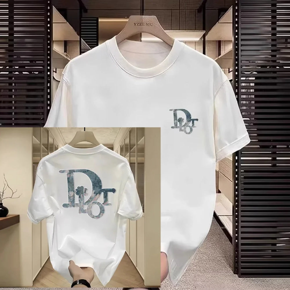 Fashion short-sleeved T-shirt - Men's and Women's New season round-neck printed 250G100%cotton half-sleeve T-shirt - Casual wear