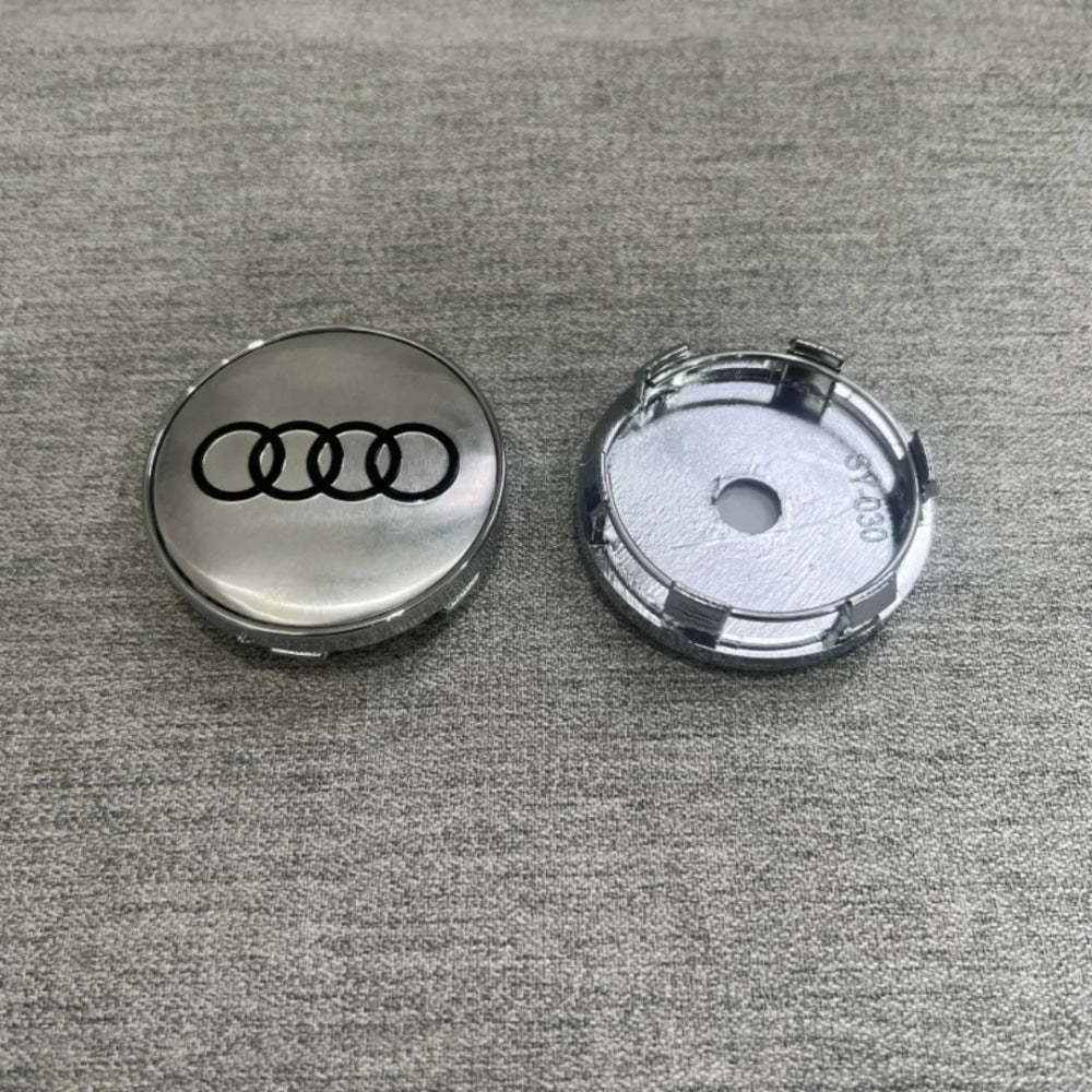 4Pcs 60mm Car Center Wheel Hub Cover Tire Cap For Audi Sline A1 A2 A3 A4 A5 A6 A7 A8 Q1 Q2 Q3 Q4 Q5 Q6 Q7 Q8 TT Auto Accessories