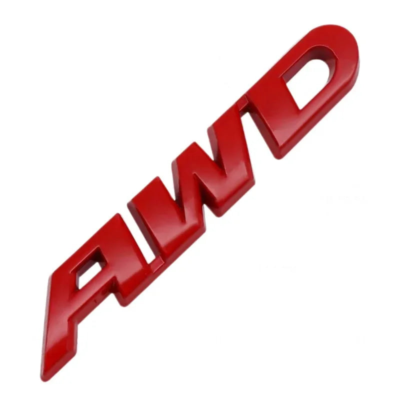 3D Metal Car Letters AWD Logo Emblem Sticker Fender Trunk Badge Accessories For Honda Civic CRV Subaru Mazda Toyota RAV4 Kia