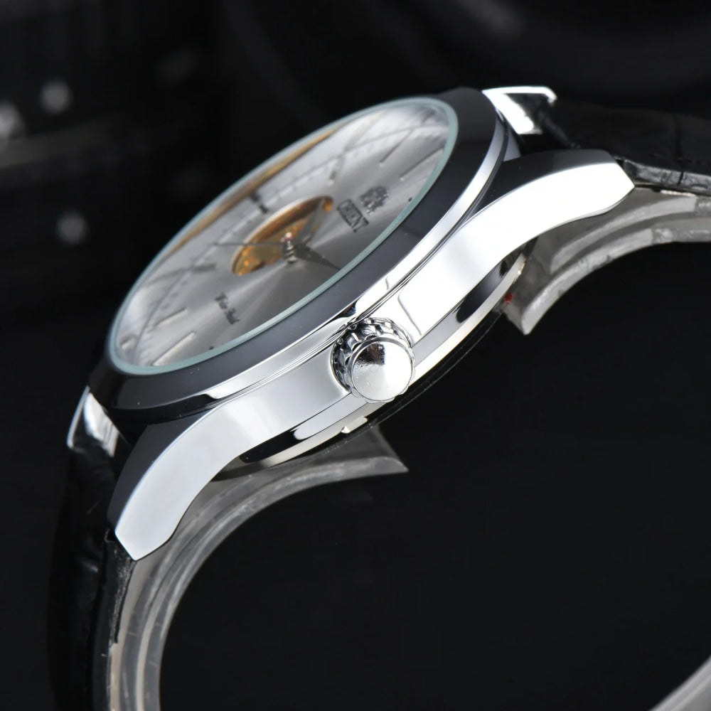 Orient Watch  Double Lion Japanese Fully Automatic Mechanical Watch Hollowed Out Business Men's Watch Stainless Steel Strip