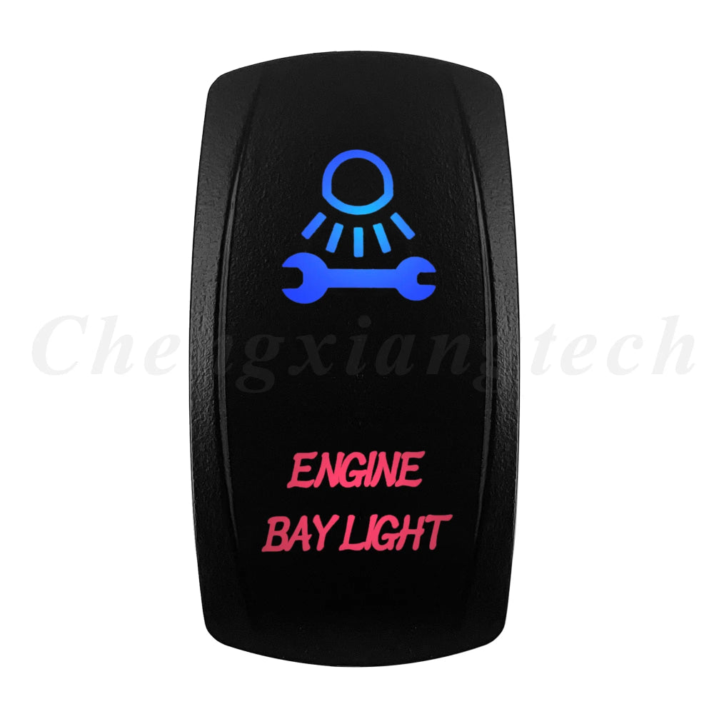 Waterproof 5 Pins SPST On/Off Rocker Switch Blue & Red Led 20A/12V 10A/24V Toggle Switch GPS for Cars,Trucks, RVs, Boats